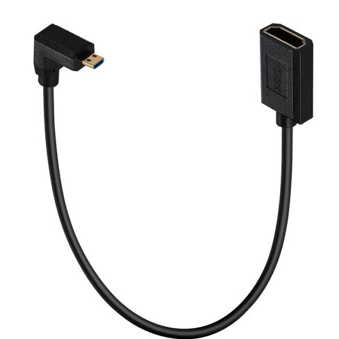 1ft Micro HDMI to HDMI 8K Cable, 2.1 Version 48Gpbs Right Angle Micro HDMI Male to Straight HDMI Male UHD 3D Cable for Xbox PS4 PS5 TV Switch, 8K@60HZ in Saudi Arabia