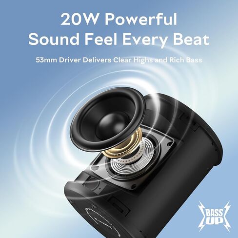 Portable Mini Wireless Bluetooth Speaker - IPX7 Waterproof Dustproof, 15W Loud Bass Stereo, 2600mAh Playtime, BT5.3 & TWS Light, for Outdoor/Shower/Home/Party, Stocking Stuffers in Saudi Arabia