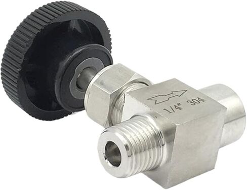 1PCS 1/8" 1/4" 3/8" 1/2" NPT Equal Diameter Internal Thread to External Thread SS304 Stainless Steel Flow Control Stop Valve(3/8",NPT) in Kuwait