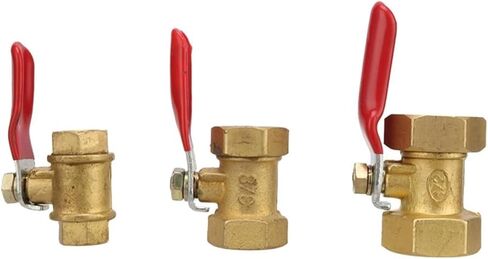 2 Pcs 1/8" 3/8" 1/2" Female Thread Brass Ball Valve Water Oil Gas Fuel Line Shutoff Switch Garden Irrigation Waterstop Valve(Yellow-1/8) in Kuwait