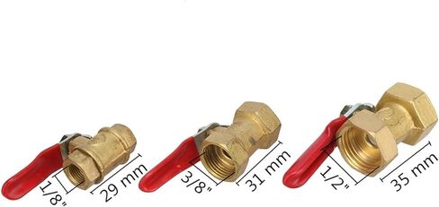 2 Pcs 1/8" 3/8" 1/2" Female Thread Brass Ball Valve Water Oil Gas Fuel Line Shutoff Switch Garden Irrigation Waterstop Valve(Yellow-1/8) in Kuwait