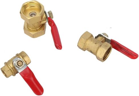 2 Pcs 1/8" 3/8" 1/2" Female Thread Brass Ball Valve Water Oil Gas Fuel Line Shutoff Switch Garden Irrigation Waterstop Valve(Yellow-1/8) in Kuwait