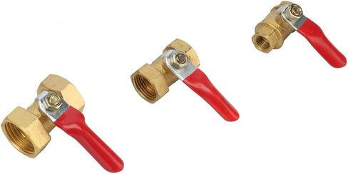 2 Pcs 1/8" 3/8" 1/2" Female Thread Brass Ball Valve Water Oil Gas Fuel Line Shutoff Switch Garden Irrigation Waterstop Valve(Yellow-1/8) in Kuwait