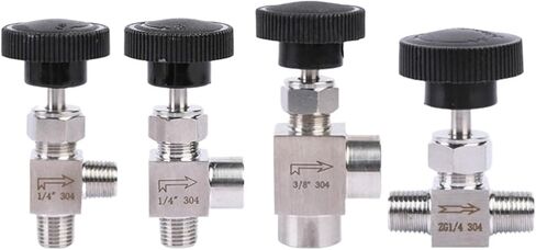 1 Piece 1/8" 1/4" 3/8" 1/2" BSPT Female Angle Valve Crane Elbow 304 Stainless Steel Flow Control Water Gas Oil 915 PSI(12) in Kuwait