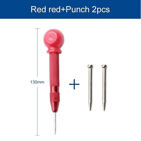 Automatic Center Pin Punch Spring Loaded Marking Starting Holes Wood Press Dent Marker Drill Bit Glass Hand Tools Drilling 1Pcs(Red red Punch 2pcs) in Saudi Arabia