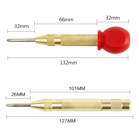 Automatic Center Pin Punch Spring Loaded Marking Starting Holes Wood Press Dent Marker Drill Bit Glass Hand Tools Drilling 1Pcs(Red red Punch 2pcs) in Saudi Arabia