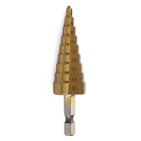 3-12mm/4-12mm/4-20mm Straight Groove Step Drill Bit Wood Metal Hole Cutter Core Cone Drilling Tools Set 1Pcs(4-20) in Saudi Arabia