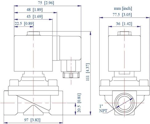 صمام الملف اللولبي النحاسي AceCrew 1 بوصة NPT، 110VAC، 120VAC مغلق عادة - صمام التحكم في التدفق مناسب للغاز والهواء والسوائل in Kuwait