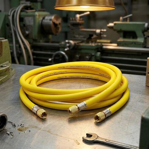 MEANLIN MEASURE Yellow 3/8" Flare HVAC Vacuum Hose, 72" Refrigerant Charging Hose with Brass Fittings for Air Conditioning, Refrigeration, and HVAC Maintenance, 600Psi Working Pressure in Saudi Arabia