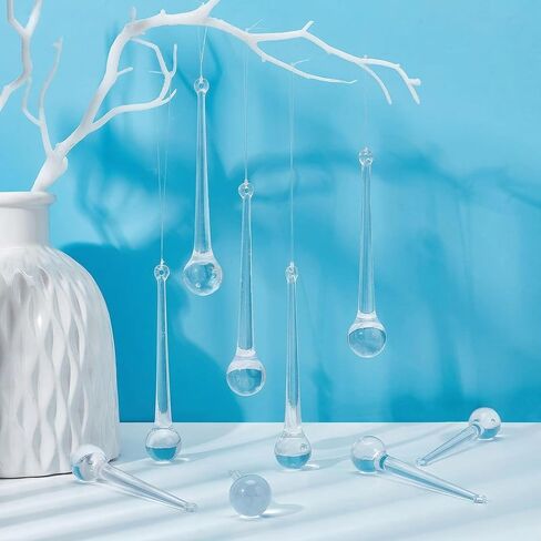 Door Decorations Hanging, 6 Pcs 14 Cm Large Wedding Decorations for Reception, Teardrop Crystal Beaded Curtain Prism Beads Hanging Crystals for Prom Mystical Whimsical Home Decor in Saudi Arabia