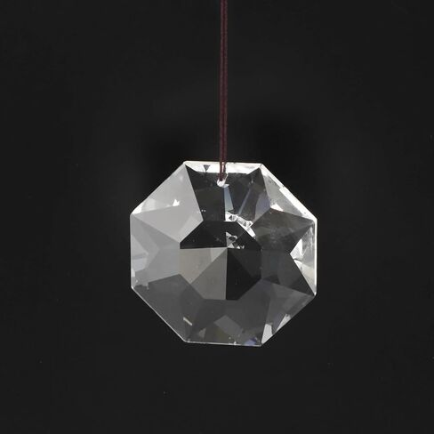 Hanging Window Crystal Octagonal Prism, Crystal Light Catcher, Glass Hanging Ornaments, Rainbow Maker Pendant Decoration with Rope for Easy Hanging (Transparent) in Saudi Arabia
