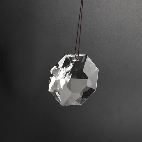 Hanging Window Crystal Octagonal Prism, Crystal Light Catcher, Glass Hanging Ornaments, Rainbow Maker Pendant Decoration with Rope for Easy Hanging (Transparent) in Saudi Arabia