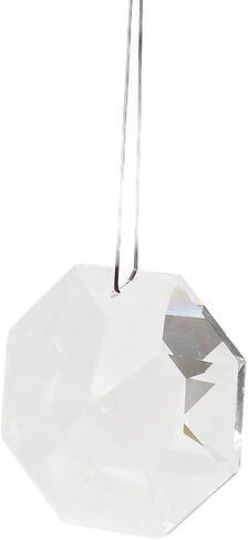 Hanging Window Crystal Octagonal Prism, Crystal Light Catcher, Glass Hanging Ornaments, Rainbow Maker Pendant Decoration with Rope for Easy Hanging (Transparent) in Saudi Arabia