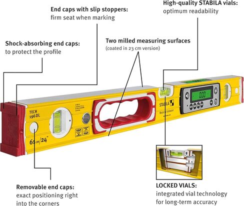 STABILA TECH 196M DL Digital Spirit Level,60 CM in Saudi Arabia