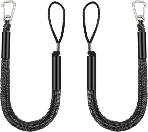 4 Pcs Boat Bungee Dock Lines, 4 Feet Mooring Rope for Docking Stretches to 6 Feet, Mooring Line Boat Accessories Docking Ropes PWC Dock Ties for Boats with a Hook (Green and Black) in Saudi Arabia