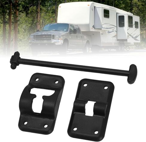 4 مجموعات من حامل الباب على شكل حرف T، حامل الباب، مسافة 6 بوصة بين الباب والجدار على شكل حرف T، لمقطورة RV باللون الأسود in Kuwait