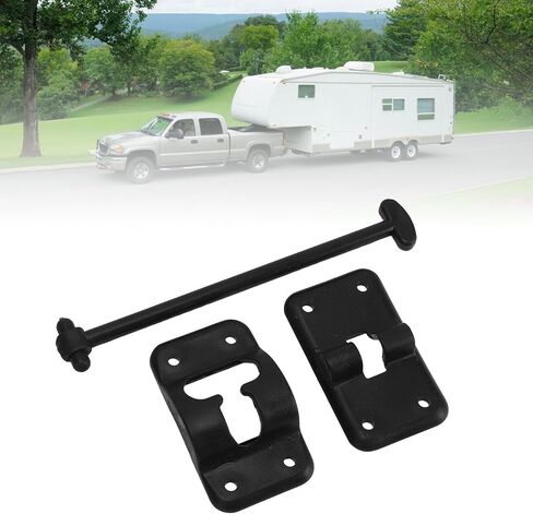 4 مجموعات من حامل الباب على شكل حرف T، حامل الباب، مسافة 6 بوصة بين الباب والجدار على شكل حرف T، لمقطورة RV باللون الأسود in Kuwait