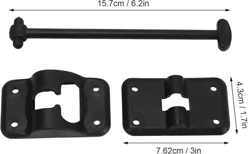 4 مجموعات من حامل الباب على شكل حرف T، حامل الباب، مسافة 6 بوصة بين الباب والجدار على شكل حرف T، لمقطورة RV باللون الأسود in Kuwait