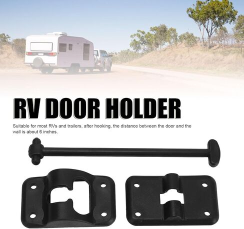 4 مجموعات من حامل الباب على شكل حرف T، حامل الباب، مسافة 6 بوصة بين الباب والجدار على شكل حرف T، لمقطورة RV باللون الأسود in Kuwait