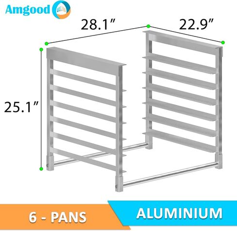 حامل صينية خبز من الألومنيوم مثبت على الطاولة من AmGood لطاولات عمل بعرض 30 بوصة - سعة 6 مقلاة in Kuwait