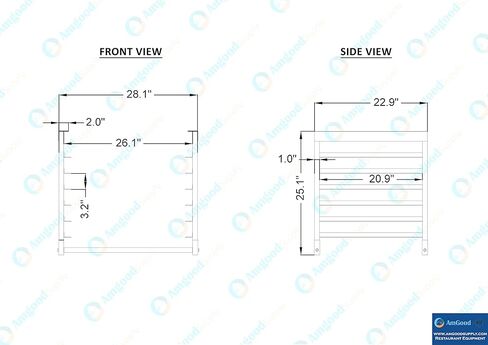 حامل صينية خبز من الألومنيوم مثبت على الطاولة من AmGood لطاولات عمل بعرض 30 بوصة - سعة 6 مقلاة in Kuwait