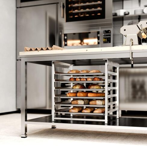 حامل صينية خبز من الألومنيوم مثبت على الطاولة من AmGood لطاولات عمل بعرض 30 بوصة - سعة 6 مقلاة in Kuwait