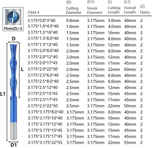 لقم توجيه حلزوني 2 قاطع فلوت 3.175-12 مم عرقوب اليد اليسرى للأسفل قاطع كربيد لولبي نهاية مطحنة حتى أسفل لقمة ضغط لنحت الخشب in Kuwait