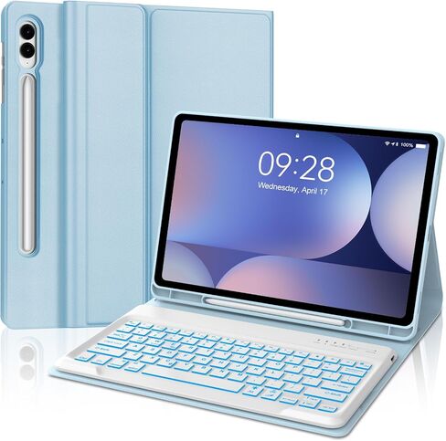 Keyboard for iPad (9",9.7",10.1",10.2",10.5",10.9",11") Tablets, Samsung Galaxy Tablet (10.4, 10.5, 10.9, 11 inch) - 7 Colors Backlit, Bluetooth Wireless USB-C Rechargeable 90 Days Battery, Black in Saudi Arabia