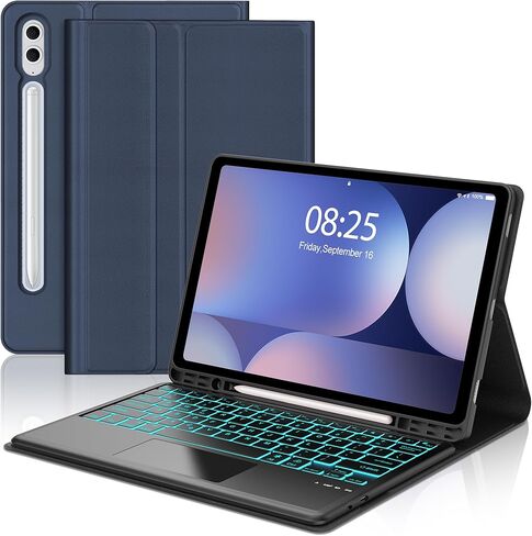 Keyboard for iPad (9",9.7",10.1",10.2",10.5",10.9",11") Tablets, Samsung Galaxy Tablet (10.4, 10.5, 10.9, 11 inch) - 7 Colors Backlit, Bluetooth Wireless USB-C Rechargeable 90 Days Battery, Black in Saudi Arabia