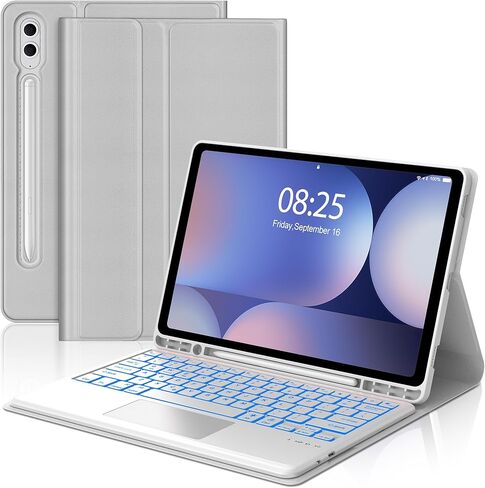 Keyboard for iPad (9",9.7",10.1",10.2",10.5",10.9",11") Tablets, Samsung Galaxy Tablet (10.4, 10.5, 10.9, 11 inch) - 7 Colors Backlit, Bluetooth Wireless USB-C Rechargeable 90 Days Battery, Black in Saudi Arabia