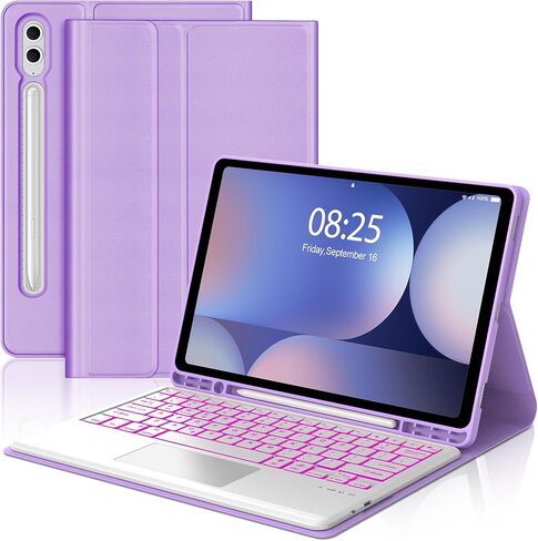 Keyboard for iPad (9",9.7",10.1",10.2",10.5",10.9",11") Tablets, Samsung Galaxy Tablet (10.4, 10.5, 10.9, 11 inch) - 7 Colors Backlit, Bluetooth Wireless USB-C Rechargeable 90 Days Battery, Black in Saudi Arabia