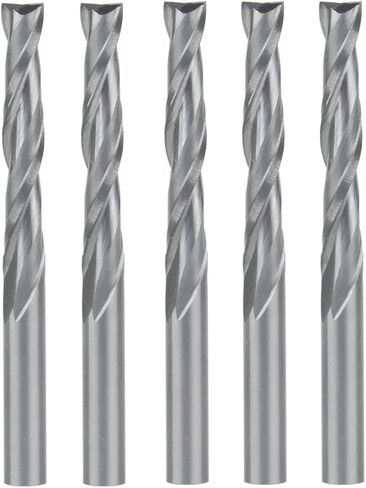 5 قطعة/الوحدة لولبية كربيد بت التوجيه 4X22mm اثنين من المزامير الصلبة كربيد مايكرو نهاية مطحنة طحن القواطع CNC أدوات الحفر الخشب لولبية بت التوجيه in Kuwait