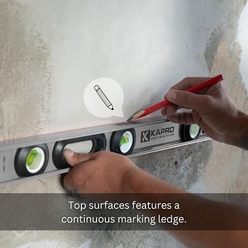 Kapro - 176 MaxPro مستوى I-Beam المغناطيسي شديد التحمل - يتميز بقوارير أفقية ورأسية و+ 45 درجة وموقع راسيا مزدوج الرؤية - ألومنيوم - 48 بوصة in Kuwait