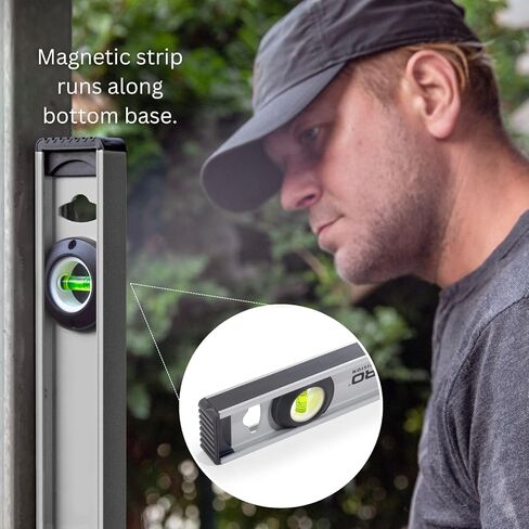 Kapro - 176 MaxPro مستوى I-Beam المغناطيسي شديد التحمل - يتميز بقوارير أفقية ورأسية و+ 45 درجة وموقع راسيا مزدوج الرؤية - ألومنيوم - 48 بوصة in Kuwait