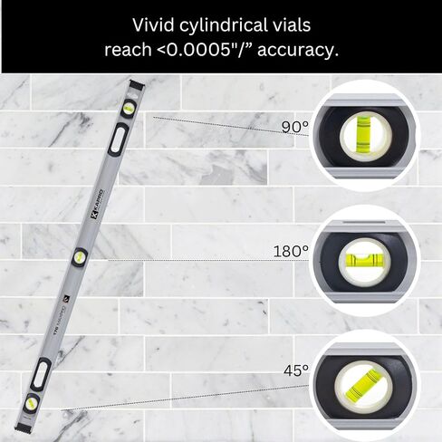 Kapro - 176 MaxPro مستوى I-Beam المغناطيسي شديد التحمل - يتميز بقوارير أفقية ورأسية و+ 45 درجة وموقع راسيا مزدوج الرؤية - ألومنيوم - 48 بوصة in Kuwait