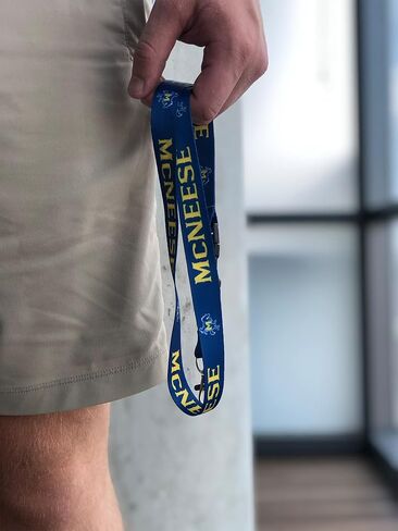 Desert Cactus McNeese State University Lanyard Cowboys Geaux Car Keys ID Badge Holder Keychain Detachable Breakaway Snap Buckle (Blue) in Saudi Arabia