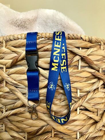Desert Cactus McNeese State University Lanyard Cowboys Geaux Car Keys ID Badge Holder Keychain Detachable Breakaway Snap Buckle (Blue) in Saudi Arabia