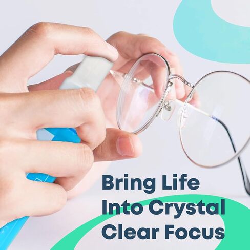 مجموعة رذاذ منظف العدسات الجل المضادة للانعكاس من سباركل | (2) بخاخ جل منظف النظارات بوزن 1 أونصة + (2) قطعة قماش من الألياف الدقيقة للنظارات والنظارات الشمسية والعدسات والشاشات ومجموعة تنظيف الكاميرا (مجموعة من 4 قطع) in Kuwait