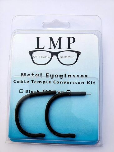 Cable Temple Conversion Kit, Universal Fit for Most Metal Frames, 1.3mm Diameter (Black) in Kuwait