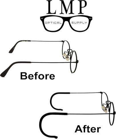 Cable Temple Conversion Kit, Universal Fit for Most Metal Frames, 1.3mm Diameter (Black) in Kuwait