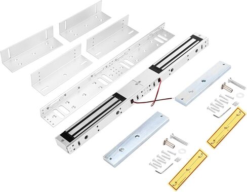 Double Door Electromagnetic Lock, 12V DC Fail-Safe Surface-Mount Magnetic Door Lock with ZL Bracket, Status Indicator & Signal Output, 600LBS Holding Force for Indoor Access Control Systems in Kuwait