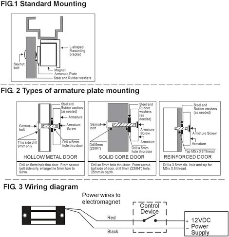 Double Door Electromagnetic Lock, 12V DC Fail-Safe Surface-Mount Magnetic Door Lock with ZL Bracket, Status Indicator & Signal Output, 600LBS Holding Force for Indoor Access Control Systems in Kuwait