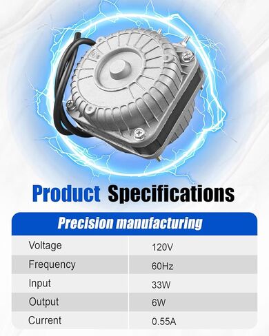 YZF6-13 Condenser Fan AC Motor Fit for Small Ventilation Equipment Refrigeration Equipment Radiators Evaporators Used for Commercial Freezer Rooms Etc, 1550 RPM 120V 60HZ 33W 0.55A in Saudi Arabia