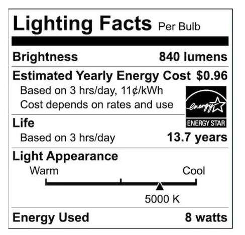EcoSmart 60 وات مكافئ A19 لمبة إضاءة LED من الزجاج المصنفر قابلة للتعتيم في ضوء النهار (4 عبوات) 11FFA1960WESD03 in Kuwait