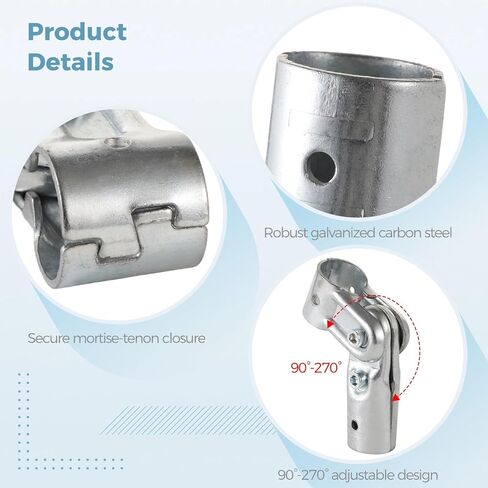 10 قطع من تركيبات الأنابيب المحملة، موصلات أنابيب قابلة للتعديل في اتجاهين، مشابك سياج أنبوبية بمنفذ T، تجهيزات أنابيب معيارية مع مسامير وصواميل ومفتاح ربط، تناسب أنابيب الفولاذ المقاوم للصدأ OD 0.98 بوصة in Kuwait