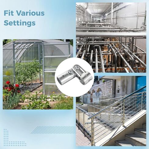 10 قطع من تركيبات الأنابيب المحملة، موصلات أنابيب قابلة للتعديل في اتجاهين، مشابك سياج أنبوبية بمنفذ T، تجهيزات أنابيب معيارية مع مسامير وصواميل ومفتاح ربط، تناسب أنابيب الفولاذ المقاوم للصدأ OD 0.98 بوصة in Kuwait