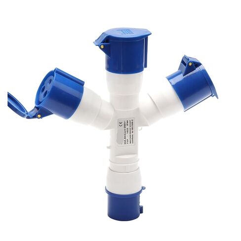 مقبس صناعي ثلاثي النقاط 3X32A مقبس طيران ثلاثي الاتجاه مقاوم للماء IP44 1023-3 in Kuwait