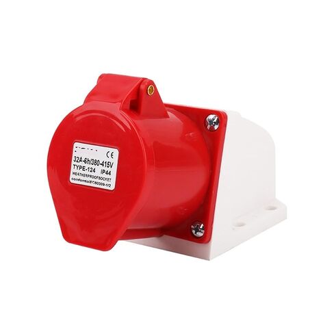 مقبس صناعي مكشوف ثلاثي الطور بأربعة أسلاك 4 فتحات 32A مقاوم للماء IP44 ZQ-124 (4 كور 32A -124 - صلب) in Kuwait