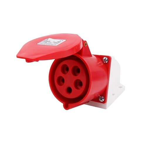 مقبس صناعي مكشوف ثلاثي الطور بأربعة أسلاك 5 فتحات 32A مقاوم للماء IP44 ZQ-125 (5 كور 32A -125 - مجوف) in Kuwait