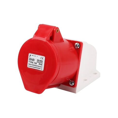 مقبس صناعي مكشوف ثلاثي الطور بأربعة أسلاك 5 فتحات 32A مقاوم للماء IP44 ZQ-125 (5 كور 32A -125 - مجوف) in Kuwait